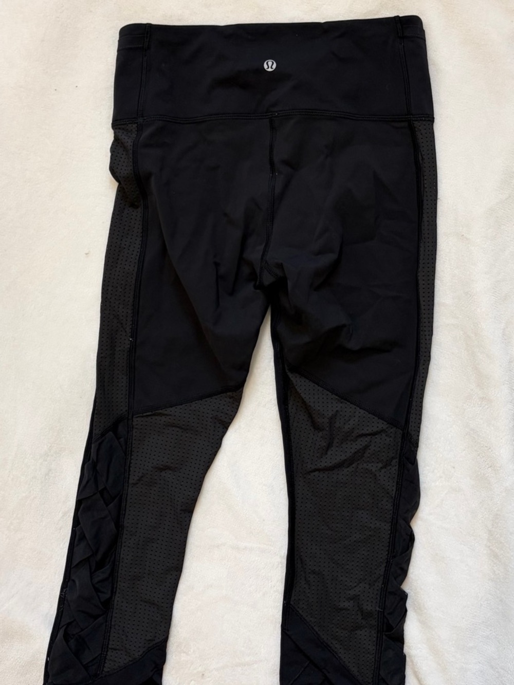 Lululemon Black Mesh Panel Leggings